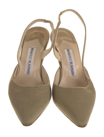 Manolo Blahnik Leather Slingback Pumps