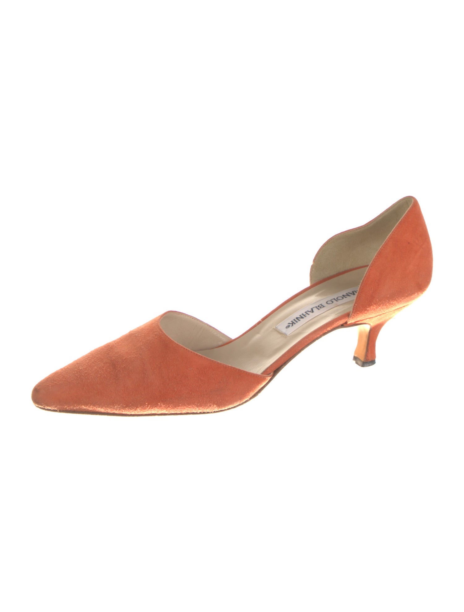 Manolo Blahnik Suede D'Orsay Pumps
