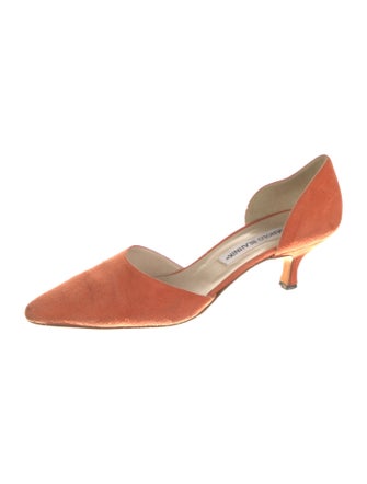 Manolo Blahnik Suede D'Orsay Pumps