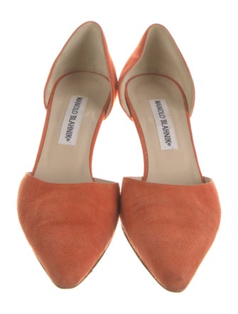 Manolo Blahnik Suede D'Orsay Pumps