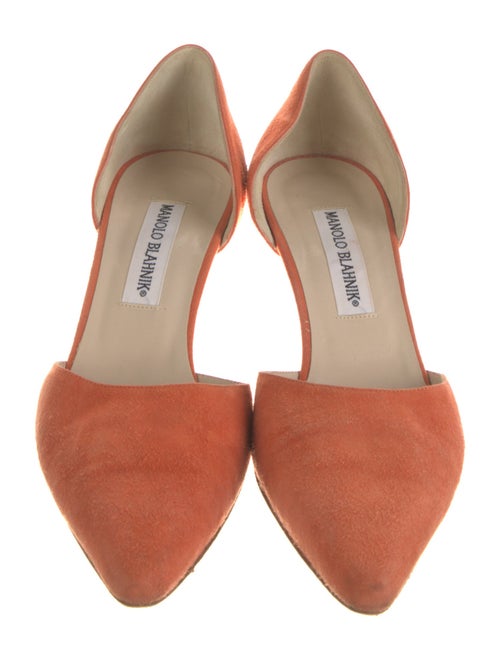 Manolo Blahnik Suede D'Orsay Pumps