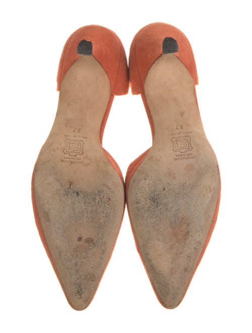 Manolo Blahnik Suede D'Orsay Pumps