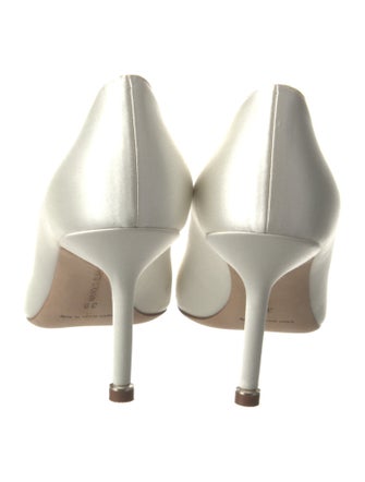 Manolo Blahnik Satin Crystal Embellishments Pumps