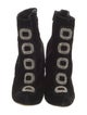 Manolo Blahnik Velvet Crystal Embellishments Lace-Up Boots