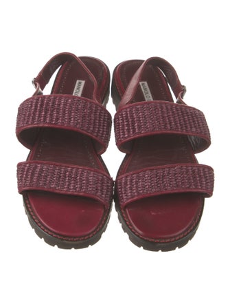 Manolo Blahnik Leather Slingback Sandals