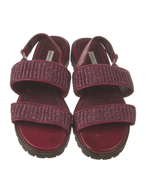 Manolo Blahnik Leather Slingback Sandals