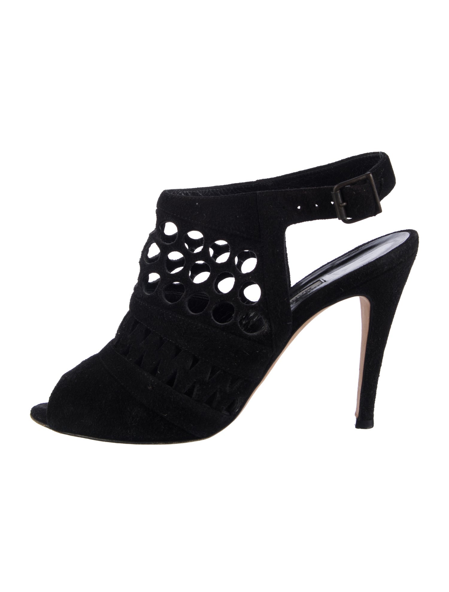 Manolo Blahnik Suede Slingback Sandals