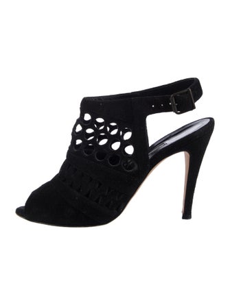 Manolo Blahnik Suede Slingback Sandals