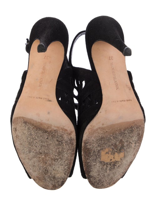 Manolo Blahnik Suede Slingback Sandals