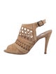 Manolo Blahnik Suede Lasercut Accents Slingback Sandals