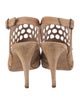Manolo Blahnik Suede Lasercut Accents Slingback Sandals