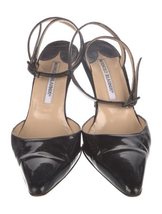 Manolo Blahnik Patent Leather Slingback Pumps