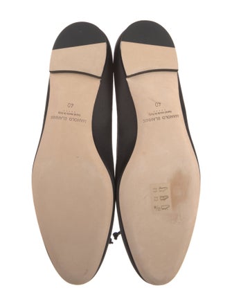 Manolo Blahnik Satin Bow Accents Ballet Flats