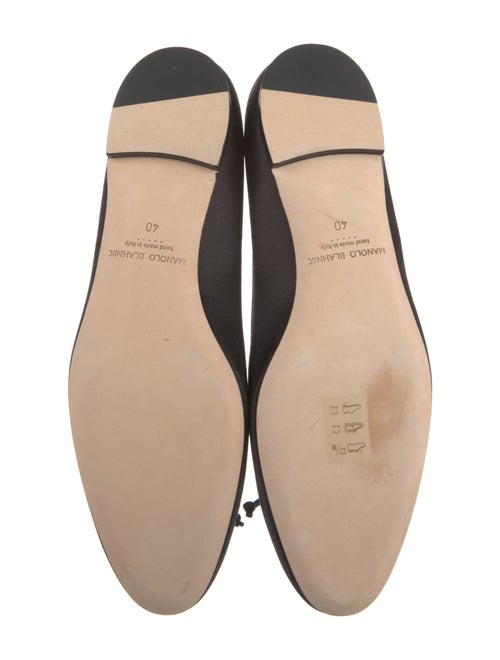 Manolo Blahnik Satin Bow Accents Ballet Flats