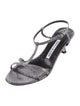 Manolo Blahnik Snakeskin T-Strap Sandals
