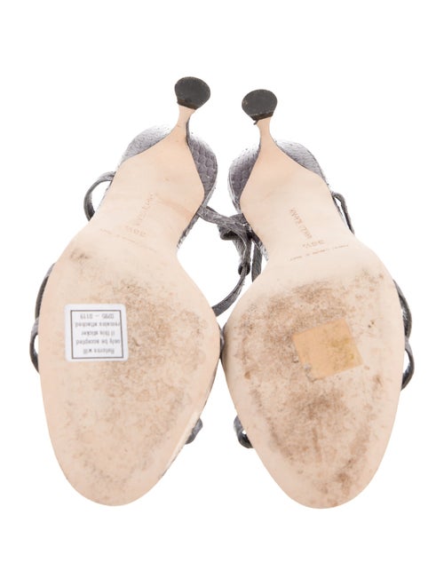 Manolo Blahnik Snakeskin T-Strap Sandals