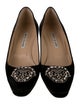 Manolo Blahnik Satin Crystal Embellishments Pumps