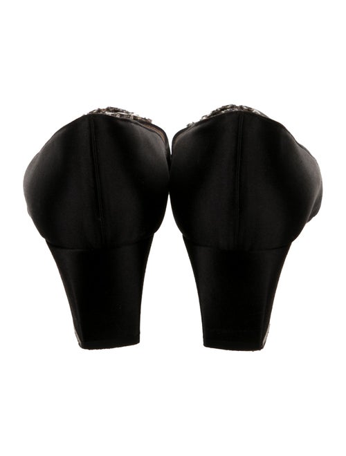 Manolo Blahnik Satin Crystal Embellishments Pumps