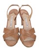 Manolo Blahnik Snakeskin Animal Print Slingback Sandals