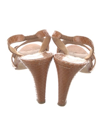 Manolo Blahnik Snakeskin Animal Print Slingback Sandals