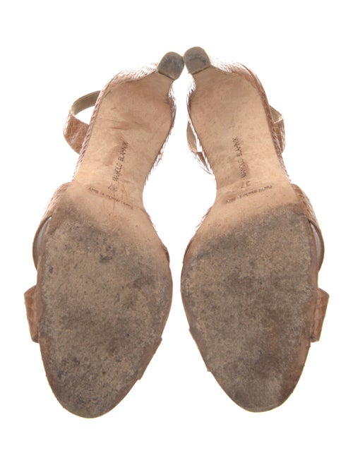 Manolo Blahnik Snakeskin Animal Print Slingback Sandals