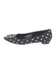 Manolo Blahnik Denim Polka Dot Print Flats