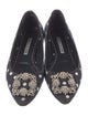 Manolo Blahnik Denim Polka Dot Print Flats