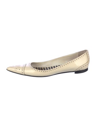 Manolo Blahnik Patent Leather Lasercut Accents Flats