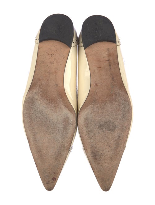Manolo Blahnik Patent Leather Lasercut Accents Flats