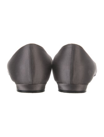 Manolo Blahnik Satin Crystal Embellishments Flats