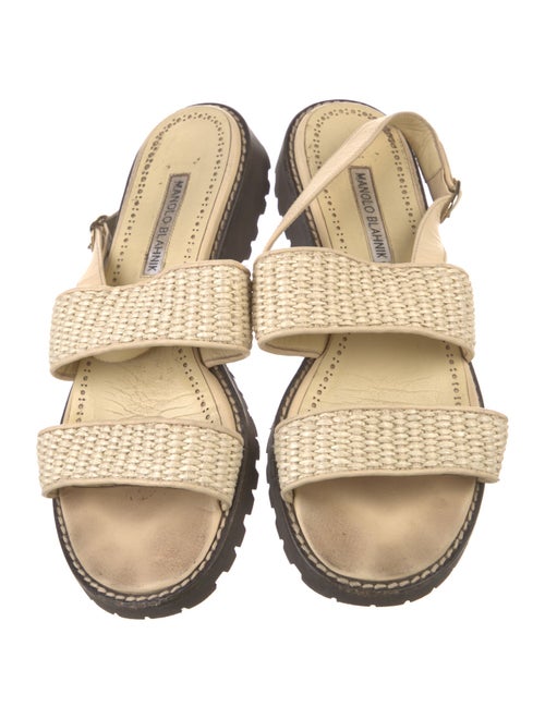 Manolo Blahnik Raffia Slingback Sandals