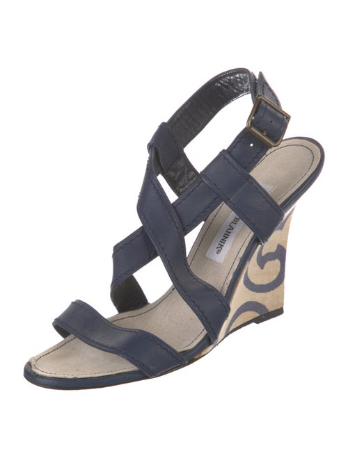 Manolo Blahnik Leather Slingback Sandals