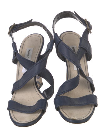 Manolo Blahnik Leather Slingback Sandals