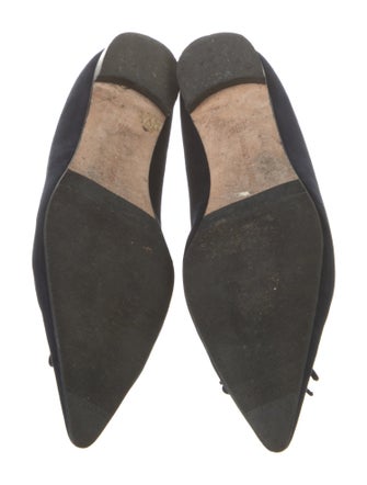 Manolo Blahnik Suede Bow Accents Ballet Flats