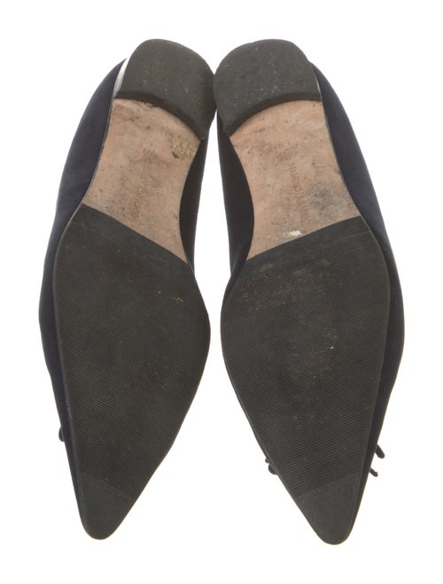 Manolo Blahnik Suede Bow Accents Ballet Flats