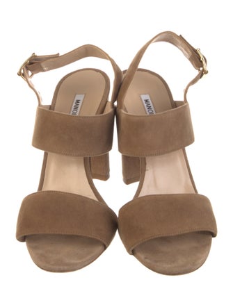 Manolo Blahnik Suede Slingback Sandals