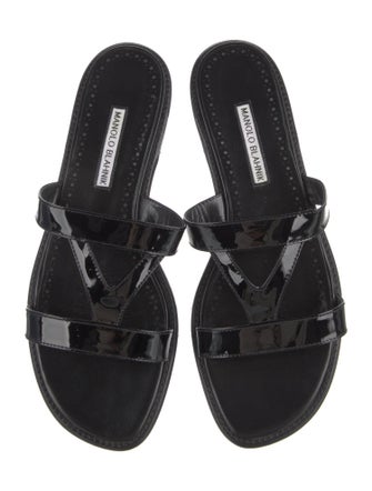 Manolo Blahnik Patent Leather Slides