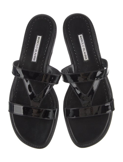 Manolo Blahnik Patent Leather Slides