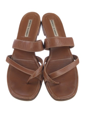 Manolo Blahnik Leather Slides