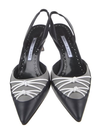 Manolo Blahnik Leather Slingback Pumps