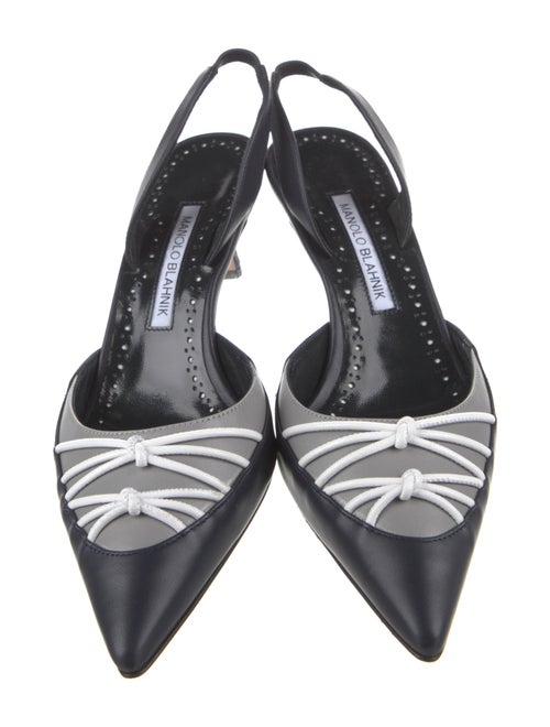 Manolo Blahnik Leather Slingback Pumps