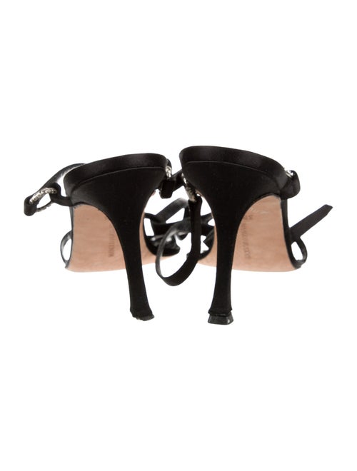 Manolo Blahnik Satin Crystal Embellishments Sandals