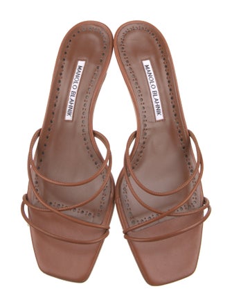 Manolo Blahnik Leather Slides