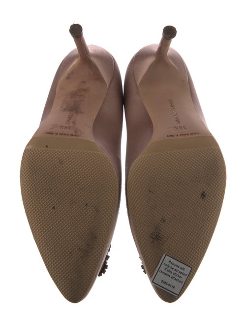 Manolo Blahnik Satin Crystal Embellishments Pumps