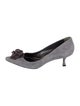 Manolo Blahnik Suede Bow Accents Pumps
