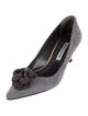 Manolo Blahnik Suede Bow Accents Pumps