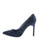 Manolo Blahnik Satin Crystal Embellishments Pumps