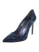 Manolo Blahnik Satin Crystal Embellishments Pumps