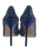 Manolo Blahnik Satin Crystal Embellishments Pumps