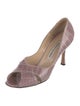 Manolo Blahnik Embossed Leather D'Orsay Pumps